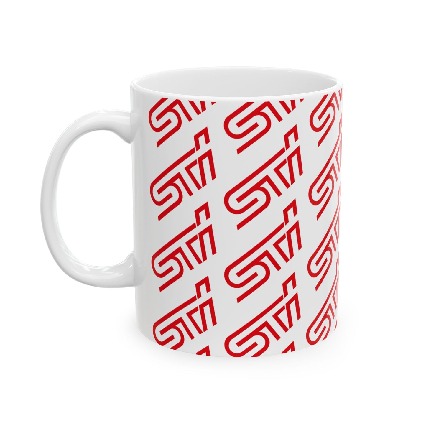 STI Pattern Ceramic Mug – Stylish 11oz & 15oz Coffee Cups for Car Enthusiasts