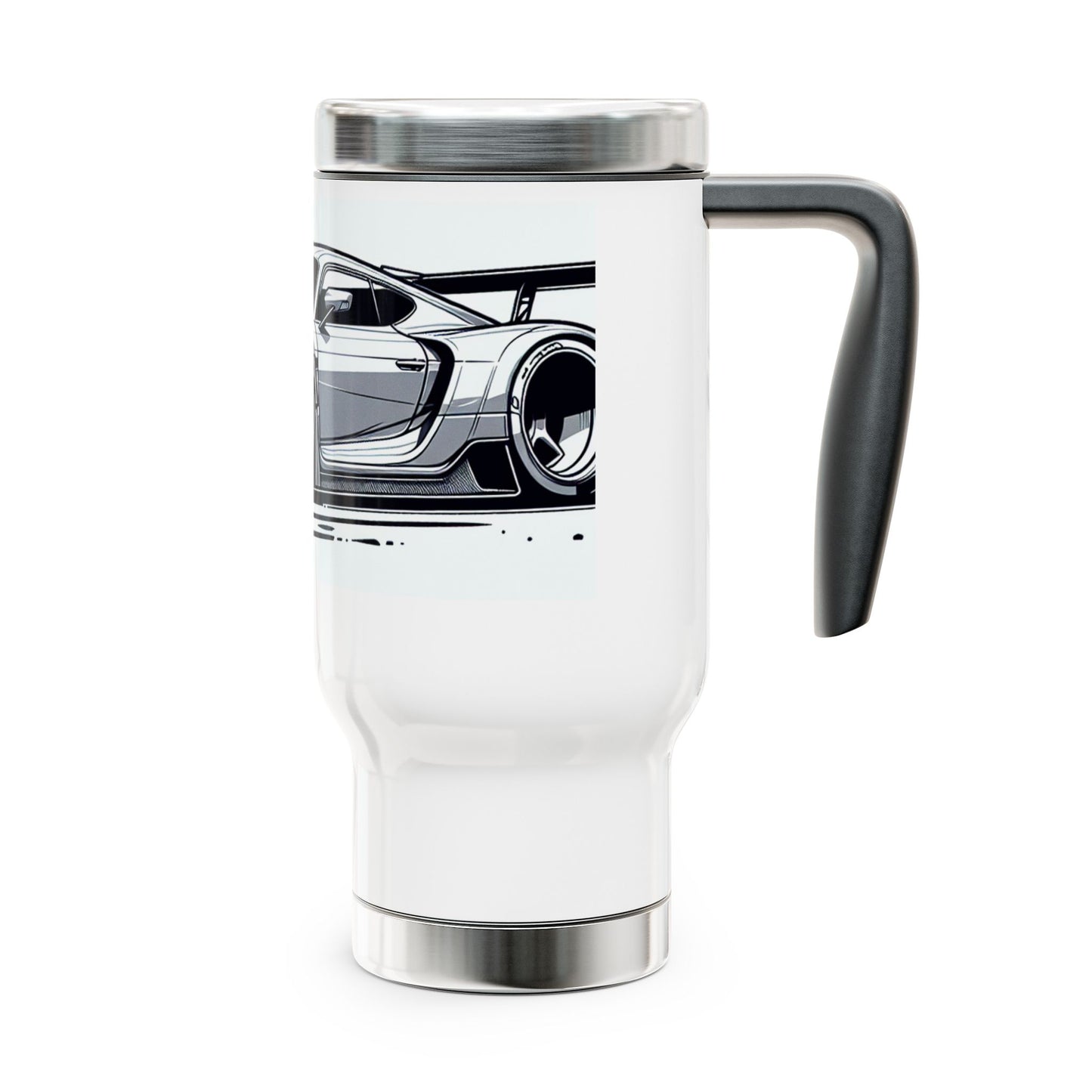 Racing Car Travel Mug - 14oz Stainless Steel with Handle