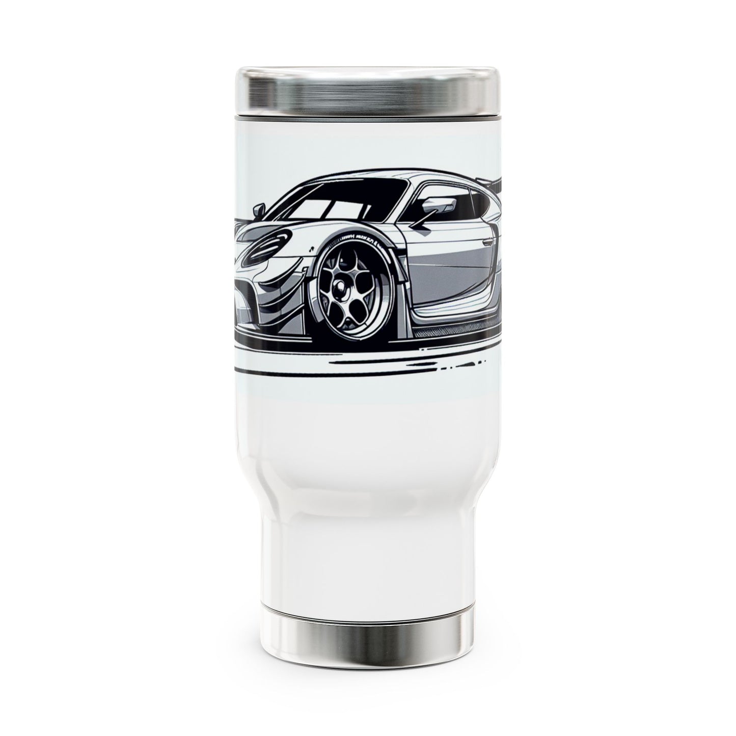 Racing Car Travel Mug - 14oz Stainless Steel with Handle