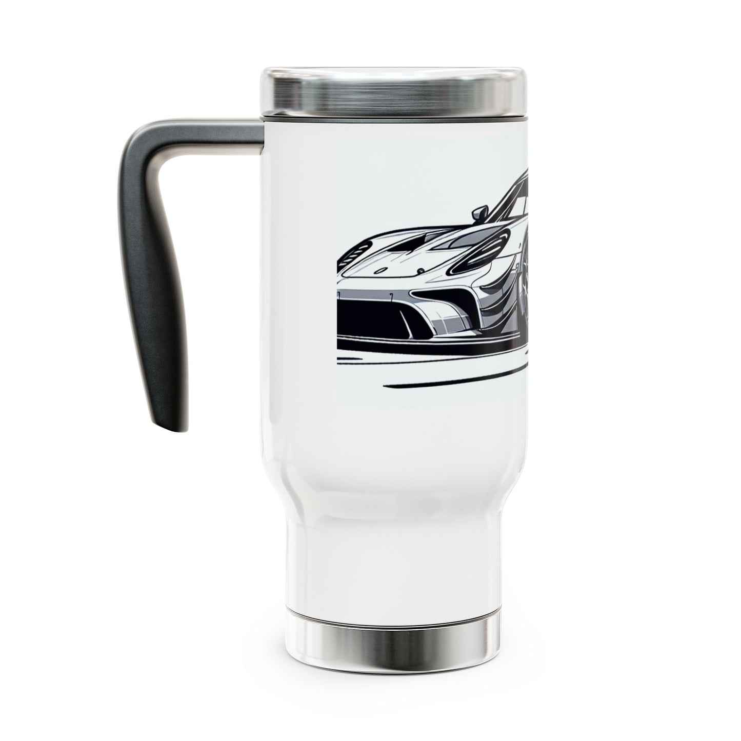 Racing Car Travel Mug - 14oz Stainless Steel with Handle