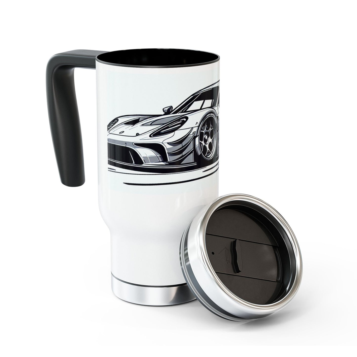 Racing Car Travel Mug - 14oz Stainless Steel with Handle