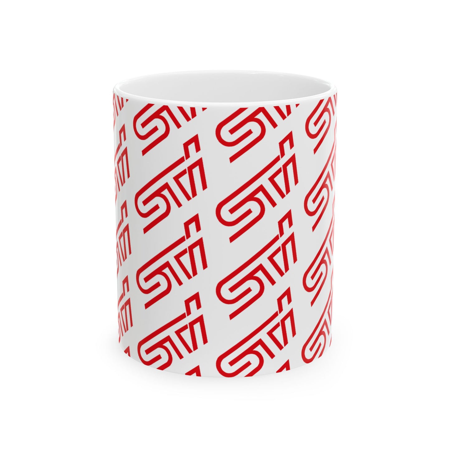 STI Pattern Ceramic Mug – Stylish 11oz & 15oz Coffee Cups for Car Enthusiasts